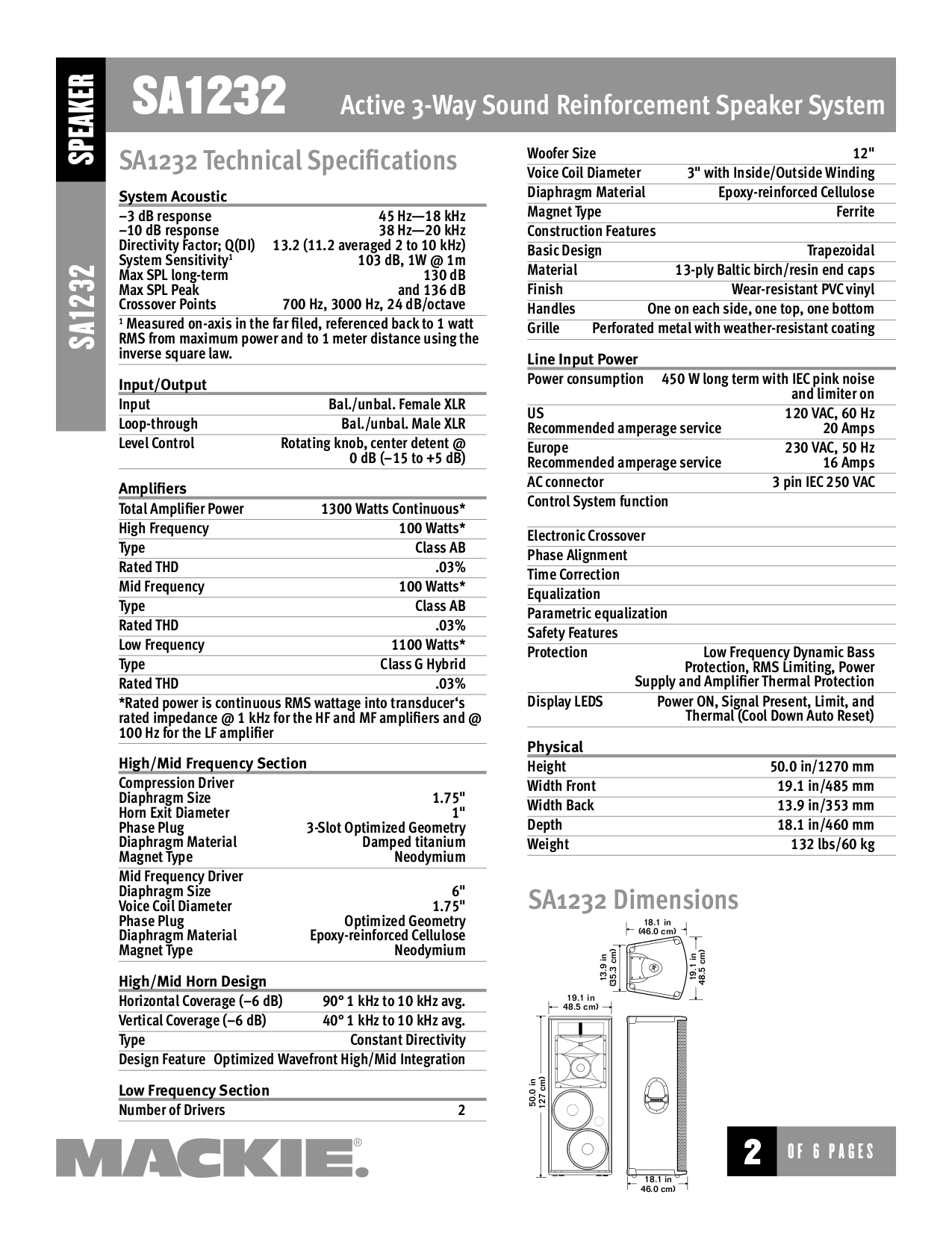 PDF manual for Mackie Speaker System SR1530